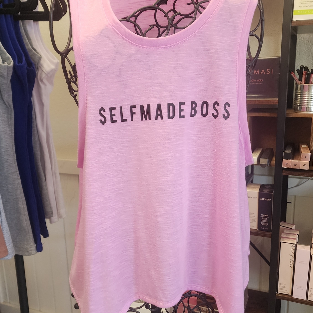 Selfmade Boss Pink Tank Top
